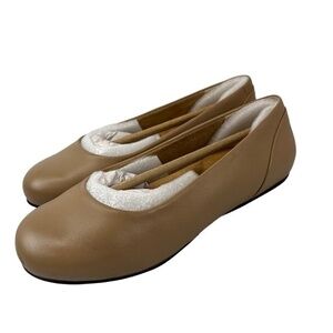 Softwalk Women's‎ Sonoma Ballet Flats 6WW Mocha Beige Leather Round Toe Slip-On